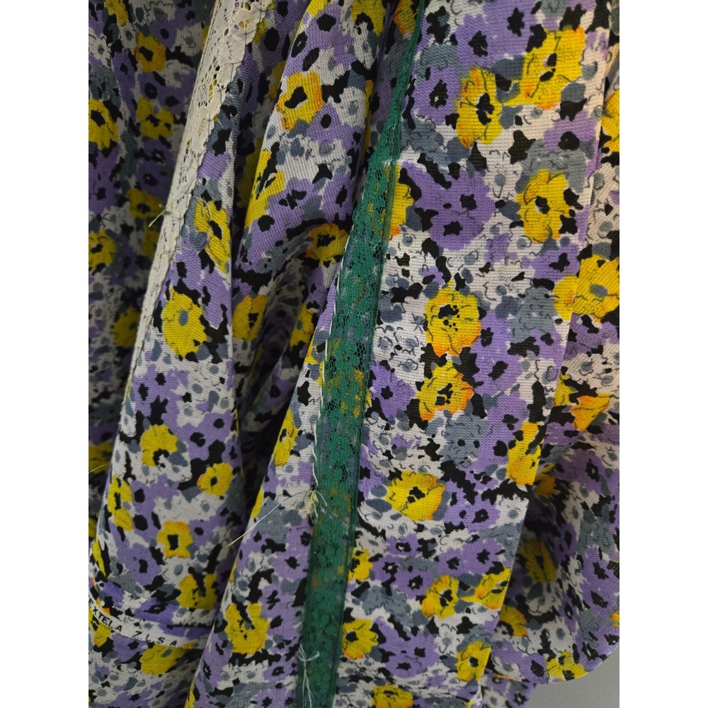 Handmade Prairie Floral Dress Purple Yellow Cottagecore Grandmacore Loose Fit - Picture 5 of 6